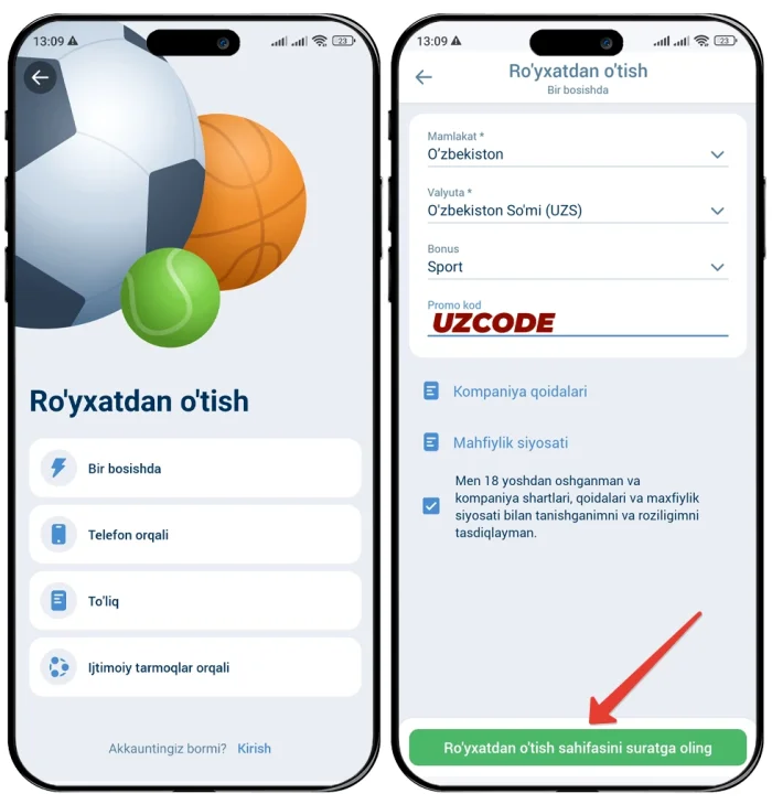 1xbet mobil ilovasida ro'yxatdan o'tish 1xbet ilovasida registratsiya qilish