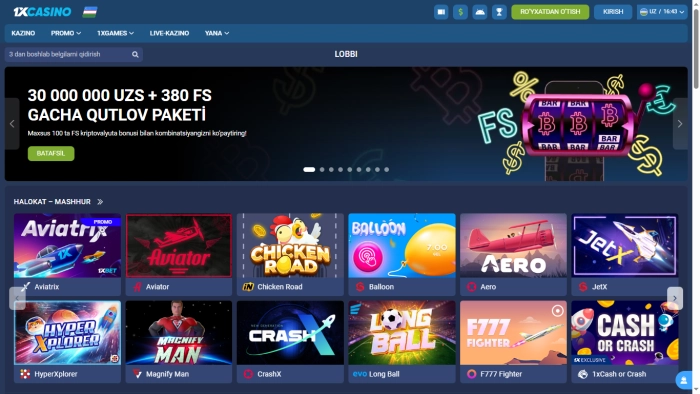 1x Casino sayti dizayni va tuzilishi haqida qullanma